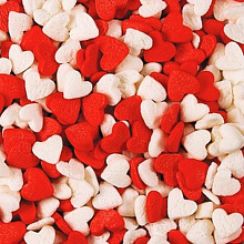 картинка Посыпка сердечки красно белые 70гр от магазинаАрт-Я