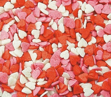 картинка Посыпка сердечки красно-бело-розовые мини,70гр от магазинаАрт-Я