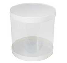 картинка Коробка ТУБУС прозрачный диам.240мм выс.240мм (белая) от магазинаАрт-Я