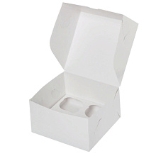 картинка Коробка для 4 капкейков белая. от магазинаАрт-Я