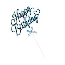 картинка Топпер "Happy Birthday", голубой, с бантиком от магазинаАрт-Я