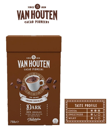 картинка Смесь для горячего шоколада  Van Houten Ground Dark 750 гр от магазинаАрт-Я