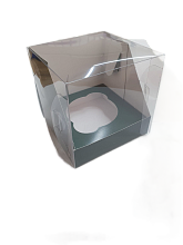 картинка Коробка для 1 капкейка с пластиковой крышкой 100*100*100 мм (ТЕМНО ЗЕЛЕНАЯ)		 от магазинаАрт-Я