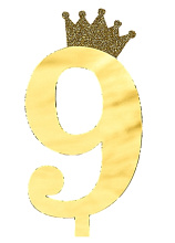 картинка Топпер акриловый «Цифра 9» (10,5 см, золотой) от магазинаАрт-Я