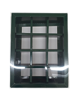 картинка Коробка для 12 конфет с пластиковой крышкой 190*145*38 (ТЕМНО ЗЕЛЕНАЯ) от магазинаАрт-Я