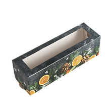 картинка Коробка №186 для макарун «Мандариновое настроение», 18*5.5*5.5 см от магазинаАрт-Я