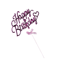 картинка Топпер "Happy Birthday", ярко розовый, с бантиком от магазинаАрт-Я