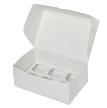 картинка Коробка для 6 капкейков белая от магазинаАрт-Я