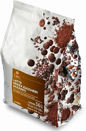картинка Шоколад молочный 36% БЕЗ САХАРА 4 кг, ICAM от магазинаАрт-Я