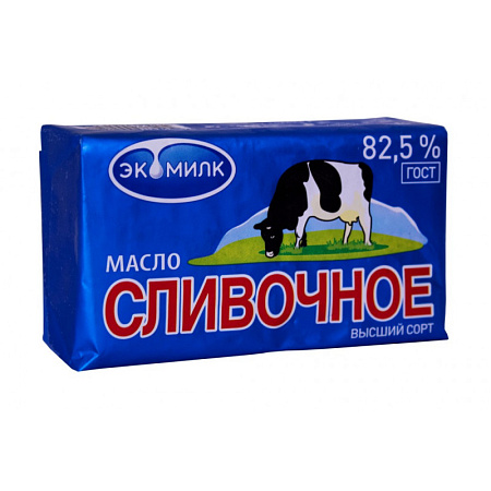 картинка Масло сливочное ЭКОМИЛК, 82.5% 180гр от магазинаАрт-Я
