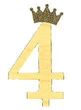 картинка Топпер акриловый «Цифра 4» (10,5 см, золотой) от магазинаАрт-Я