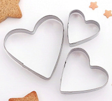 картинка Набор для вырезания печенья Сердце 3шт от магазинаАрт-Я