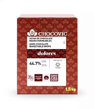 картинка Шоколадная масса темная TM DOLORES CHOCOVIC(капли термостабильные), 1,5кг от магазинаАрт-Я