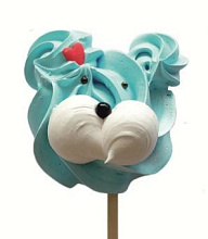 картинка Безе фигурное "Мишка мордочка голубая" от магазинаАрт-Я