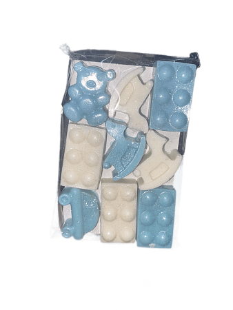 картинка Набор(лего, лошадка,мишка,машинка )голубой/белый, 70гр от магазинаАрт-Я