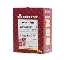 картинка Шоколад белый Chocovic Sebastian 34,6% 1,5 кг от магазинаАрт-Я