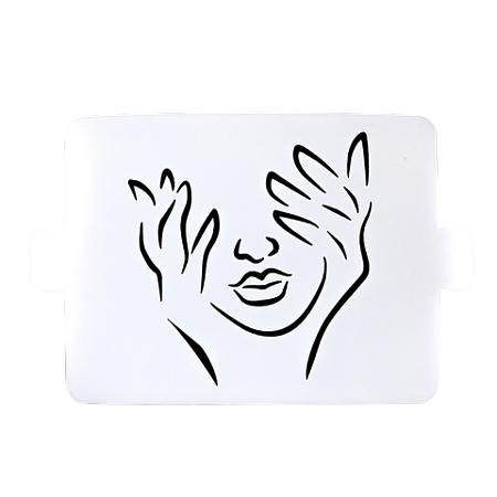 картинка Трафарет «Контур лица с руками», 20*15 см от магазинаАрт-Я