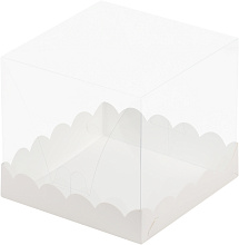 картинка Коробка под торт с прозрачным куполом ВОЛНА 150*150*140 (белая) с ложементом от магазинаАрт-Я