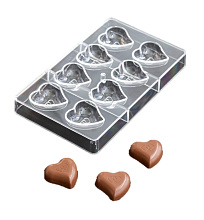картинка Форма для шоколада 8 ячеек "Сердце" 20x12x2,5 см (4х4х1) от магазинаАрт-Я