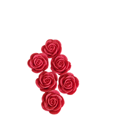 картинка Глазурь Роза малая (набор 6 шт.) красная от магазинаАрт-Я