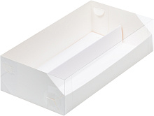 картинка Коробка для 12 макарон с пластиковой крышкой 210*110*55 мм БЕЛАЯ от магазинаАрт-Я