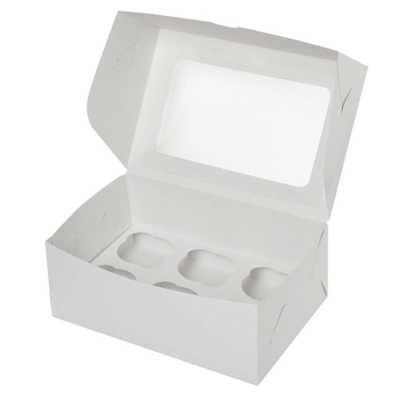 картинка Коробка для 6 капкейков с ОКНОМ от магазинаАрт-Я