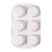 картинка Форма для выпечки 6 ячеек "Фигуры.Круг" 28х18х3 см цвет белый от магазинаАрт-Я