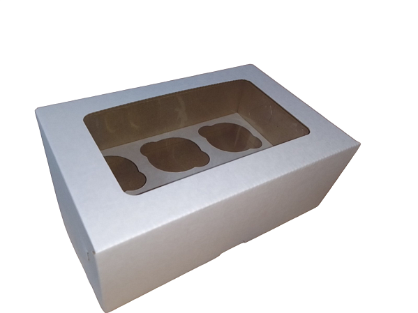 картинка Коробка для 6 капкейков Микрогофрокартон окно от магазинаАрт-Я