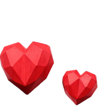 картинка Набор силиконовых молдов 3D «Сердечки с гранями» (3 штуки) от магазинаАрт-Я