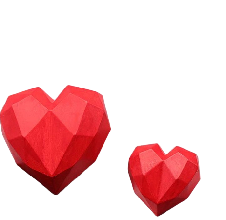 картинка Набор силиконовых молдов 3D «Сердечки с гранями» (3 штуки) от магазинаАрт-Я