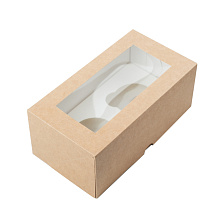 картинка Коробка для 2 капкейков крафт от магазинаАрт-Я