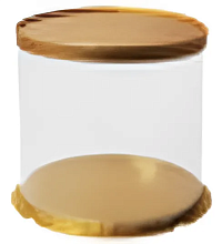 картинка Коробка круг золотая d 26 h 32 + закрытая крышка от магазинаАрт-Я